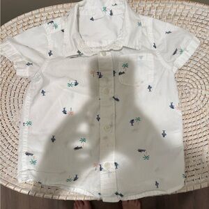 GAP White Kids Shirt with Tropical Print